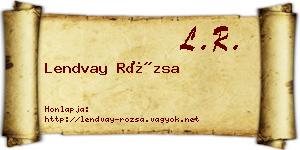 Lendvay Rózsa névjegykártya