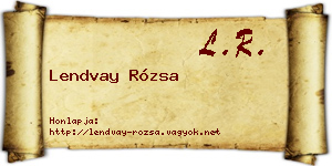 Lendvay Rózsa névjegykártya